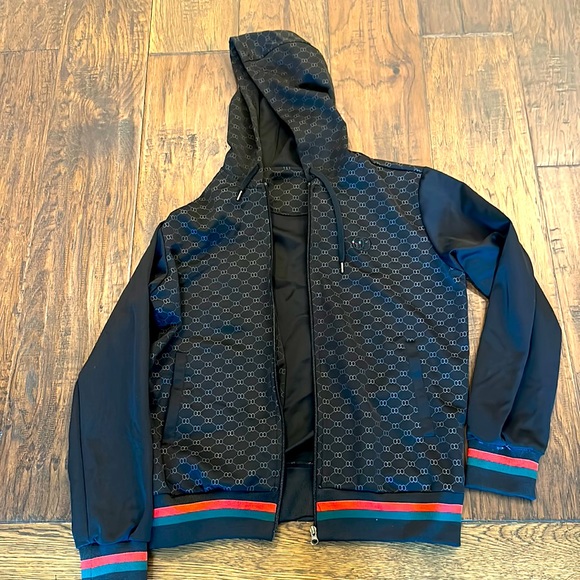 Other - MENS LARGE XIP UP HOODIE JACKET BLACK